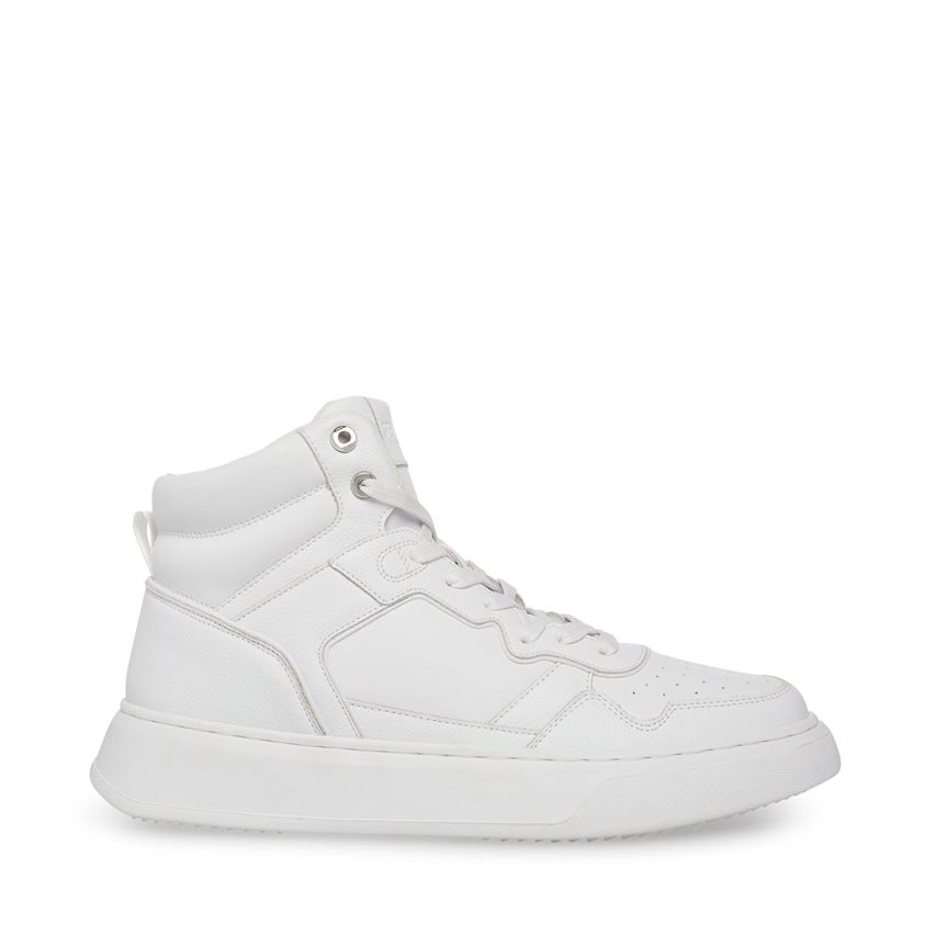 White Steve Madden Jordee Leather Men\'s Sneakers | PH 6753GEP